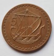 1974 Кипр. 5 милс.