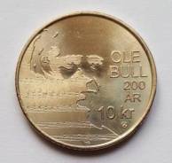 2010 Норвегия 10 крон. Оле Булл 200 лет Композитор