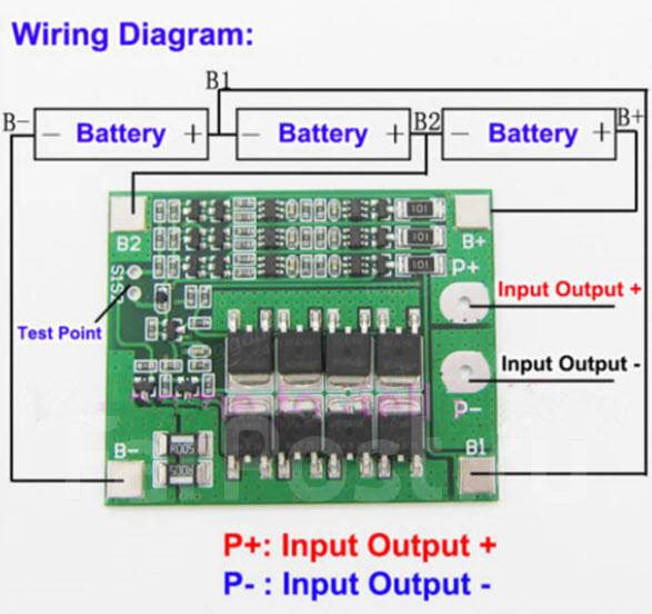 Схема подключения pcb bms 3s 40а