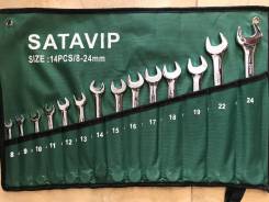 Набор инструментов комбинированных ключей SataVip (рожковый-накидной)