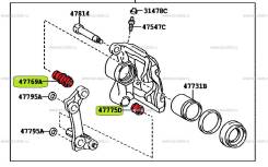 Пыльник направляющей суппорта. Lexus: GS460, GS300, IS300, IS350C, GS450h, IS350, GS350, IS220d, IS250, GS430, IS250C Toyota: Mark X, Crown Majesta, I...