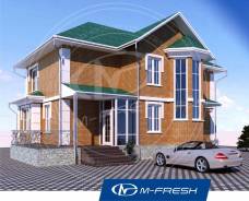 M-fresh Comfort (Проект 2-этажного дома с эркером! ). 200-300 кв. м., 2 этажа, 5 комнат, кирпич