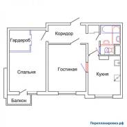 2-комнатная, улица Садовая 25. Первая речка, частное лицо, 70 кв. м. План квартиры