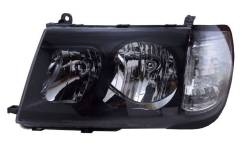 Фара TOYOTA LAND CRUISER 100 98-05 цельная хрусталь черный LH+RH комплект