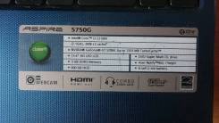 Acer Aspire 5750G-2313G50Mnbb. 15.6", 2,1 ГГц, ОЗУ 3072 Мб, диск 500 Гб, WiFi, Bluetooth, аккумулятор на 3 ч.
