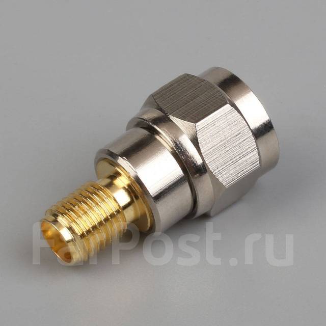 Переходник SMA-F мама-папа прямой, сталь (F Type male to SMA female ...