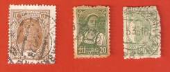 Марки 20 коп., 10 коп. и 20 коп. 1925 1929 г. СССР.