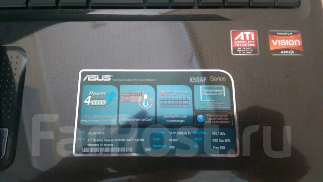 Asus K50AF. 15.6", 2,2����, ��� 4 ��, ���� 320���, WiFi: 1, Bluetooth: 1, ����������� �� 1��. ����