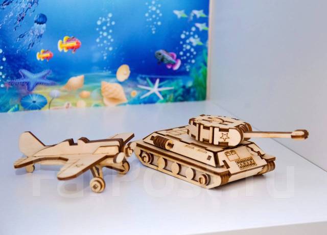 Конструктор Eco Wood Art (EWA) Большой Танк T-34-76