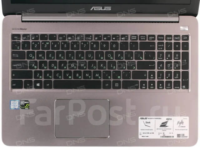 Asus K501UX. 15.6", 2,4����, ��� 8 ��, ���� 1 000���, WiFi: 1, Bluetooth: 1, ����������� �� 6��. ����