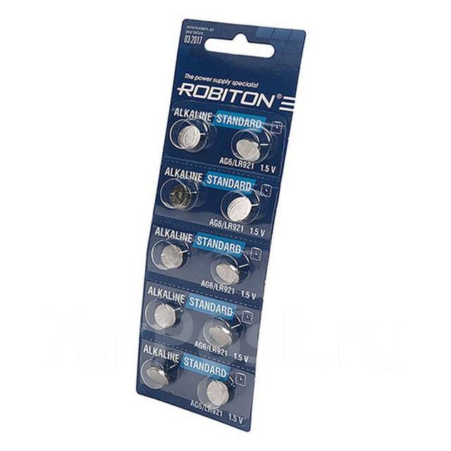 Батарейка Robiton G6 аналог LR69, МЦ-921 LR921,370 арт.16953, новый, в ...