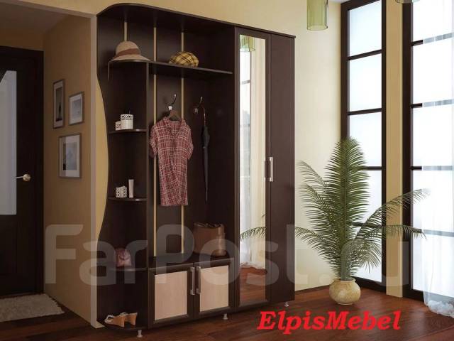 Прихожая "Ксения-1" 1.5 м. Венге/Лоредо (Россия). В наличии, тёмное ...