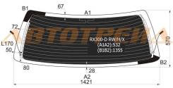 Стекло заднее (крышка багажника) затемненное с обогревом LEXUS RX300/TOYOTA HARRIER 97-03 XYG RX300-D RW/H/X