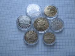 РФ . 300 лет Российскому флоту . 1996 г . 6 монет и жетон . копия . .