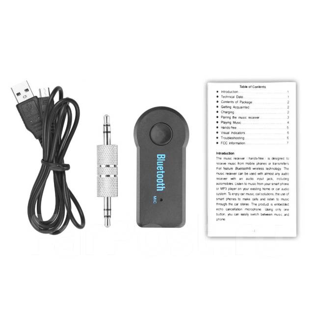 Wireless блютуз адаптер как подключить AUX Bluetooth адаптер с микрофоном для подключения магнитолы, колонок, новый, в 