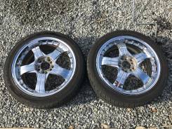Пара спорт колес 215/45R17 хром литье 5*100, 5*114.3. 7.0x17 5x100.00, 5x114.30 ET48 ЦО 73,0 мм.