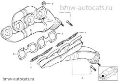 Коллектор выпускной. BMW X5, E53 Двигатели: M62B44T, M62B44TU