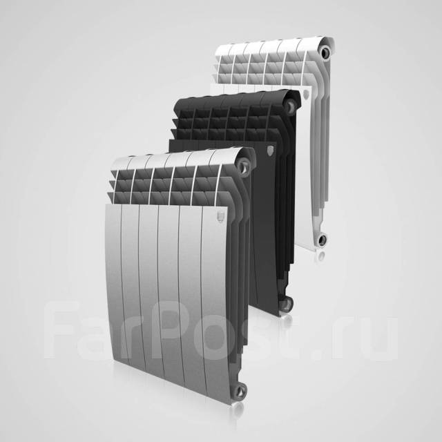 Радиатор биметаллический Royal Thermo BiLiner (4 секции) черный Италия ...