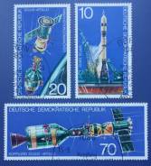 1975 ГДР. Космос. Союз-Аполлон. 3 марки. Спецгашение