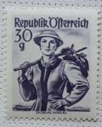 1950 Австрия. Стандарт. Национальные костюмы. 1 м. Чистая