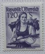 1949 Австрия. Стандарт. Национальные костюмы. 1 м. Чистая