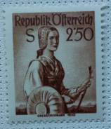 1952 Австрия. Стандарт. Национальные костюмы. 1 м. Чистая