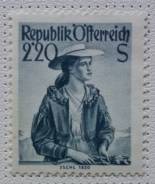 1952 Австрия. Стандарт. Национальные костюмы. 1 м. Чистая
