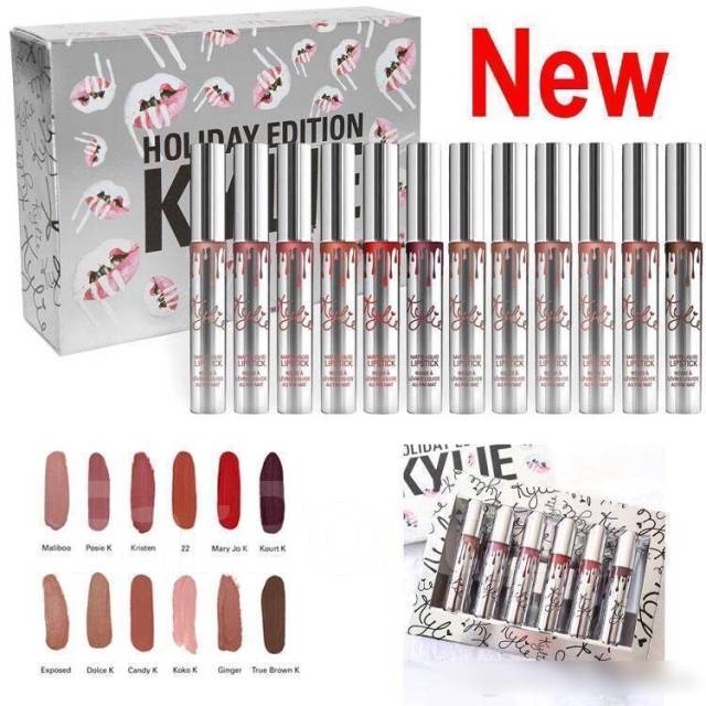 Holiday edition. Набор помад Kylie Matte Lipstick 12 шт. Набор Kylie 4 в 1 Holiday Edition. Жидкая помада для губ Kylie Holiday Edition. Матовый блеск для губ Kylie Holiday Edition 12 оттенков.