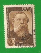 Марка 30 коп. Фр. Энгельс. 1945 г. Почта СССР.