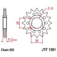 Звезда JT передняя JTF1591.16 #525 MT-07/09 FZ-07/09 FZ8 TDM900