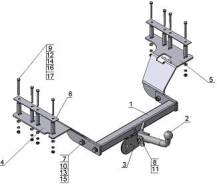 Фаркоп. Honda CR-V, RD4, RD5, RD6, RD7. Под заказ