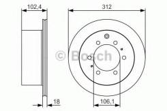 Диск тормозной. Toyota: Land Cruiser, FJ Cruiser, Hilux Surf, Sequoia, Land Cruiser Prado, 4Runner Lexus GX470 Lexus LX450, FZJ80 Двигатели: 1FZF, 1FZ...