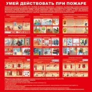 Стенд плакат табличка Умей действовать при пожаре