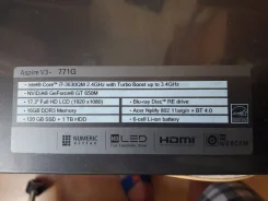 Acer Aspire V3-771G. 17.3", 3,4����, ��� 8 ��, ���� 1 000���, WiFi: 1, Bluetooth: 1 ����