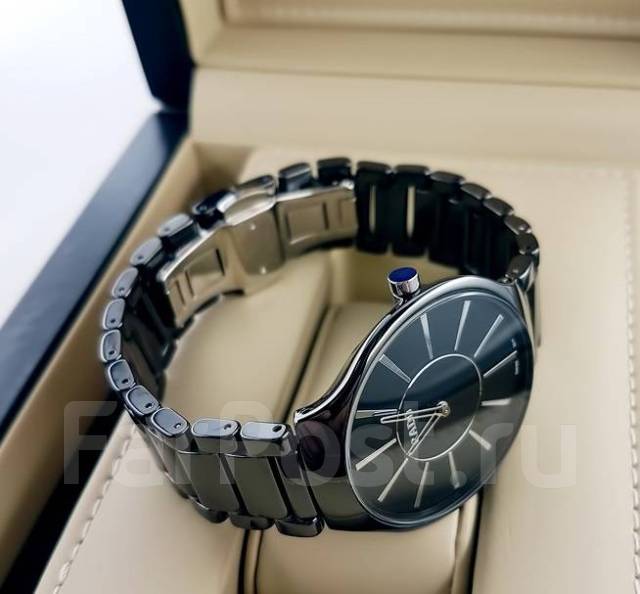 Часы женские Rado True Thinline керамика кварцевые. Черные, для женщин ...