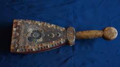 Старинный расписной валек для белья. Русский Север, 1912 год. Оригинал