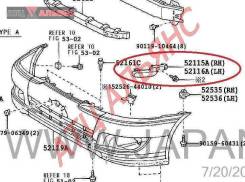 Крепление бампера TOYOTA IPSUM, ACM26, 2AZFE, 5211644060, 4210000006
