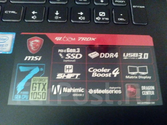 MSI GL62. 15.6", ��� 8 ��, ���� 1 000���, WiFi: 1, Bluetooth: 1, ����������� �� 10��. ����
