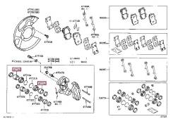 Поршень суппорта. Toyota Land Cruiser, FZJ100, FZJ105, HDJ100, HDJ100L, HDJ101, HDJ101K, HZJ105, HZJ105L, UZJ100, UZJ100L, UZJ100W Lexus LX470, UZJ100...
