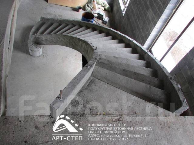 Винтовая лестница из бетона - 64 фото