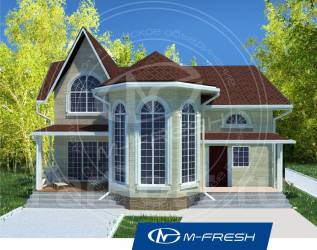 M-fresh Chill out progress (Проект современного дома с ярким эркером! ). 200-300 кв. м., 2 этажа, 4 комнаты, бетон