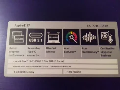 Acer Aspire E5. 2,3����, ��� 6 ��, ���� 1 000���, WiFi, Bluetooth, ����������� �� 5��. ����