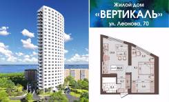 2-комнатная, улица Леонова 70. Эгершельд, застройщик, 36 кв. м.