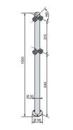 Perco-BH01 2-02 Стойка двухсторонняя с 4-я отверстиями в Новосибирске Стойки и подставки.