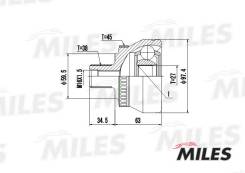 Шрус audi a4/a6/a8/vw passat/skoda superb 1.9tdi-2.8 94-05 нар. ga20036 Miles арт. GA20036