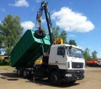 Майкопский машиностроительный завод Майман-110S. КМУ Ломовоз МАЗ-6312В5-8429-012, кузов 28 куб., Майман-110S, 100 куб. см., 7 000 кг.