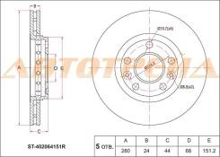 Диск тормозной перед RENAULT DUSTER 10-/KAPTUR 17-/FLUENCE 09-