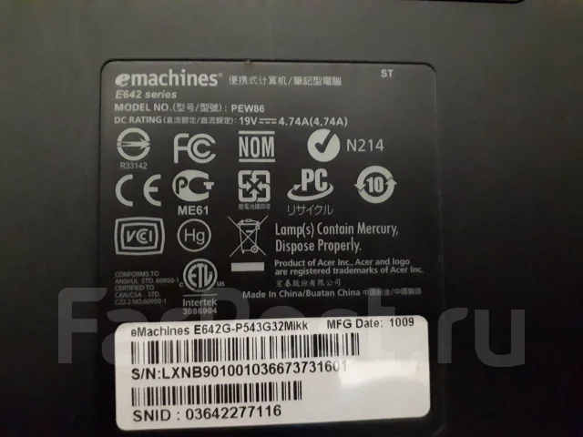 eMachines E642G. 15.6", 2,2����, ��� 3072 ��, ���� 320���, WiFi: 1, ����������� �� 3��. ����