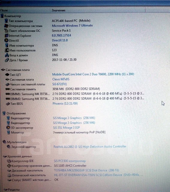 DNS Office. 17", 2,2����, ��� 4 ��, ���� 320���, WiFi: 1, ����������� �� 2��. ����