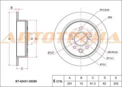 Диск тормозной LEXUS IS250, LEXUS IS250 05-, LEXUS IS250/350 05-13, TOYOTA, TOYOTA MARK II #X11# 00-04, TOYOTA MARK X, TOYOTA MARK X GRX12# 04-09, TOY...